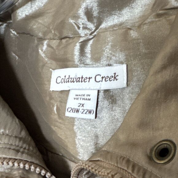 Coldwater Creek Womens 2X Shimmering Gold/Tan Sleeveless Vest With Zip - Picture 4 of 11